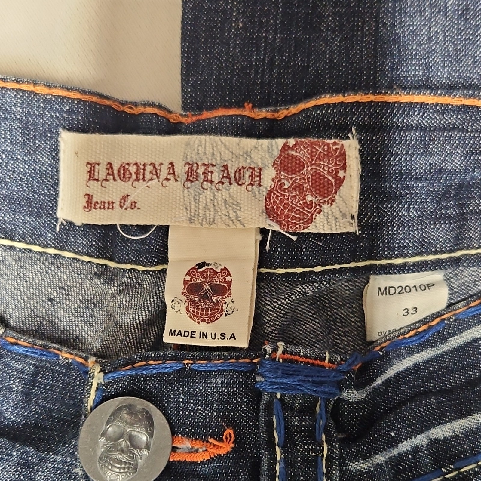 Laguna Beach Men’s Dark Wash Blue Denim Flared Jeans Regular Fit 5-Pocket