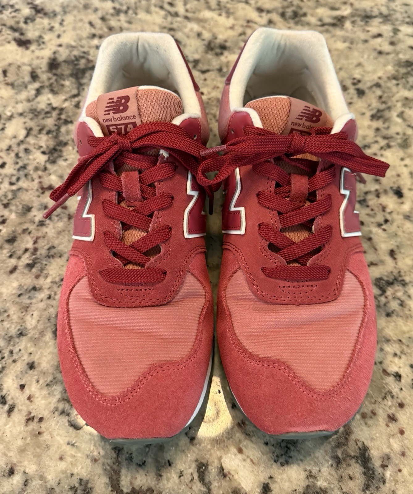 New Balance 574 GC574WT1 Pink Red Sneakers Boys 7 Women’s 8.5 Pre-Owned