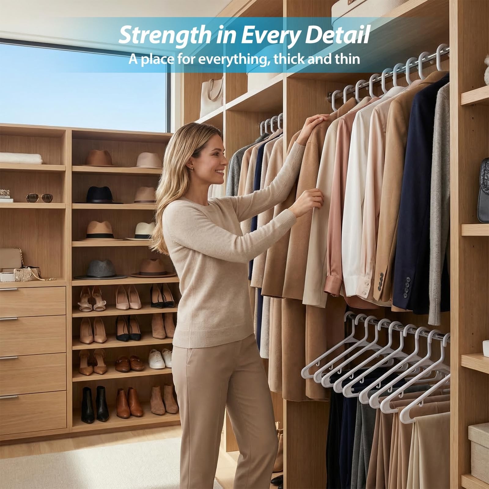 Heavy Duty Plastic Hangers – Super Thick & Reinforced with 20lb Capacity f