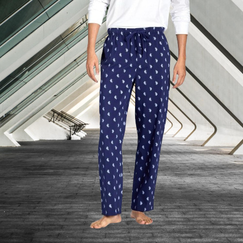 U.S. Polo Assn. SIZE M 32-34 Men Two Pockets Machine Washable Pajamas, Blue NEW