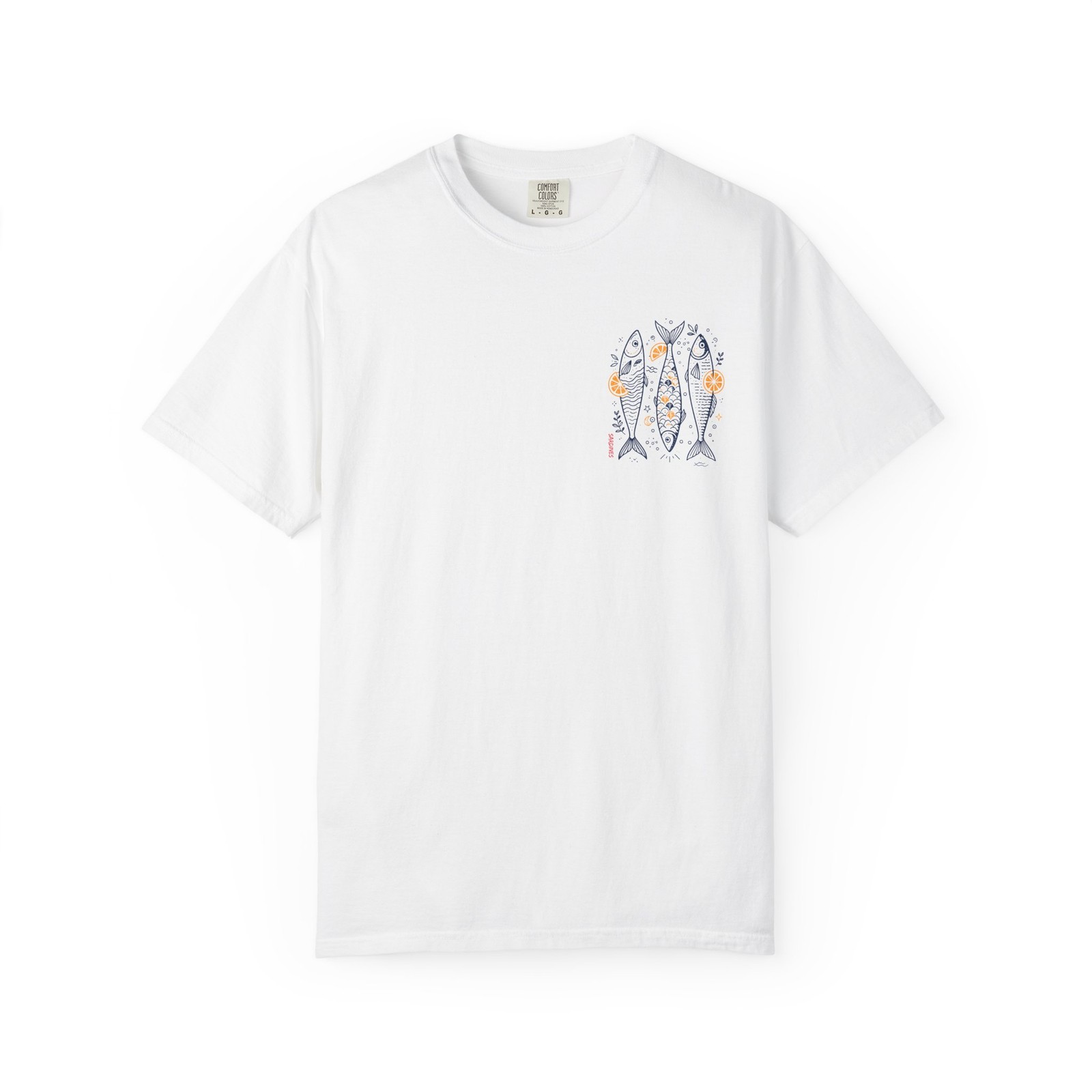 Citrus Sardines Fish Trio T-shirt | Nautical Seafood Illustration