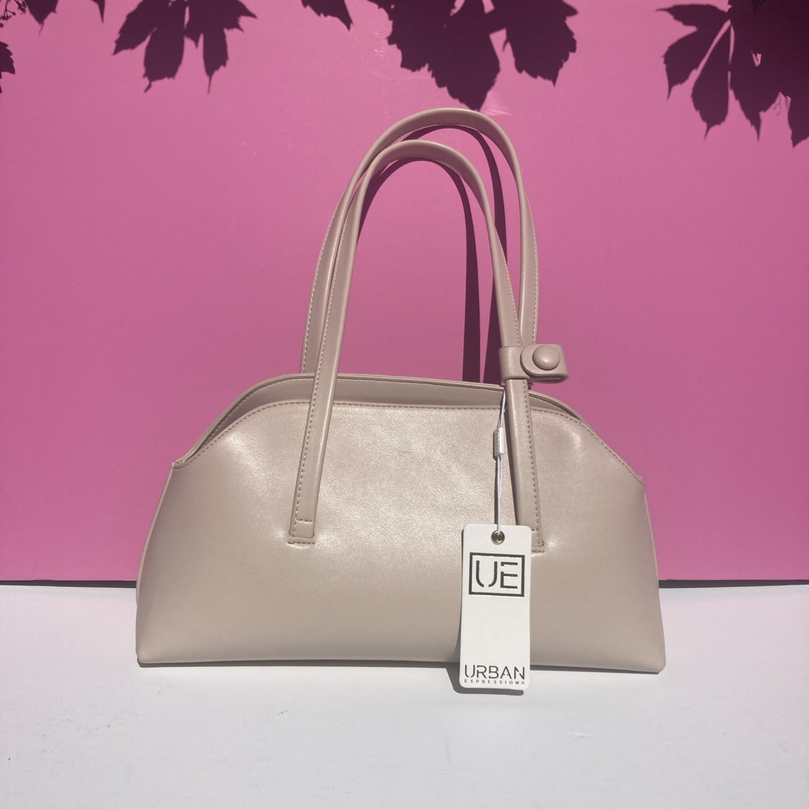Urban Expressions NWT Stylish Oat Milk Vegan Leather Top Handle Shoulder Bag