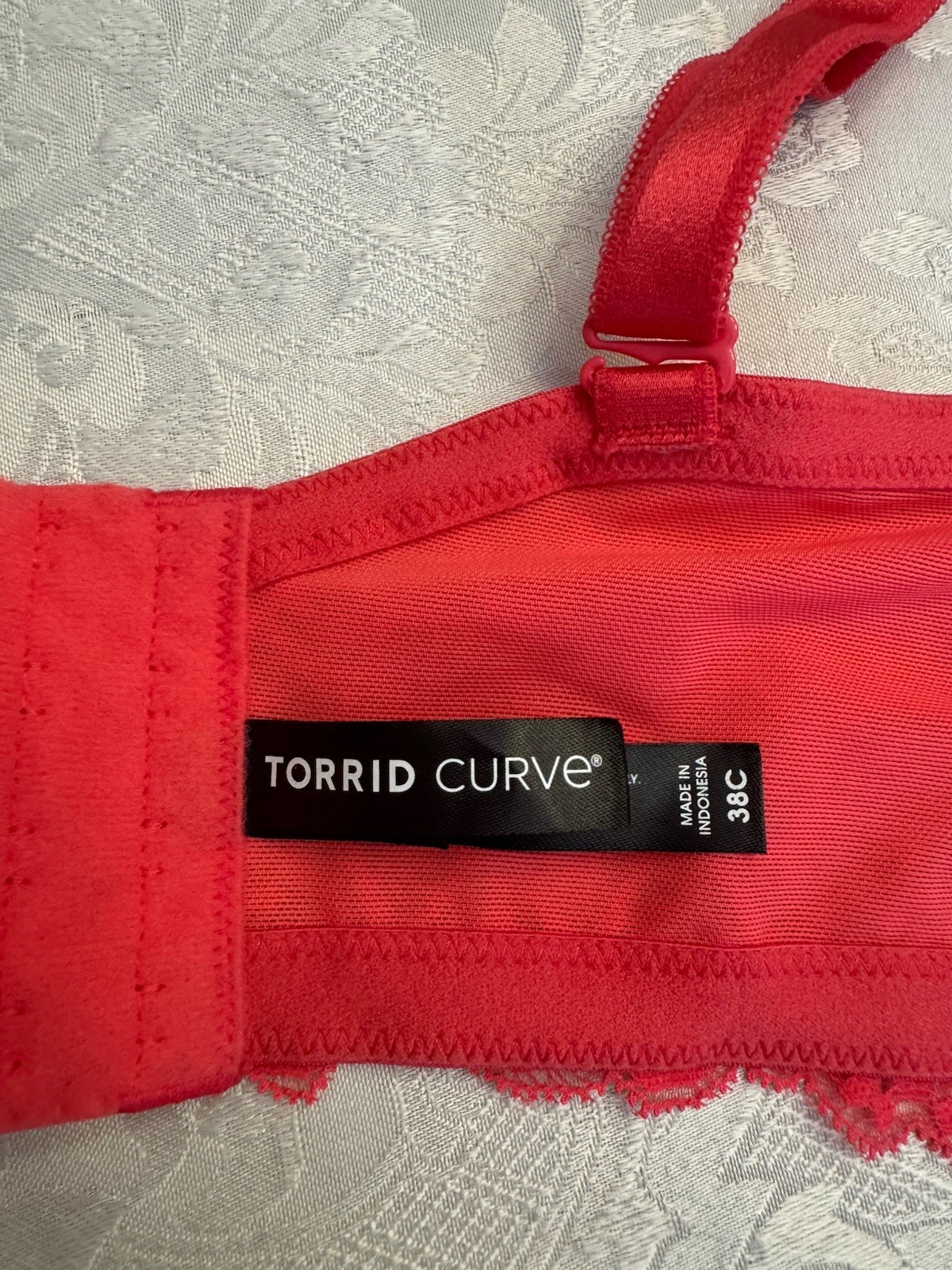 Torrid Curve Bra 38C Peacock Lace Balconette Lace Underwire Unlined Sexy
