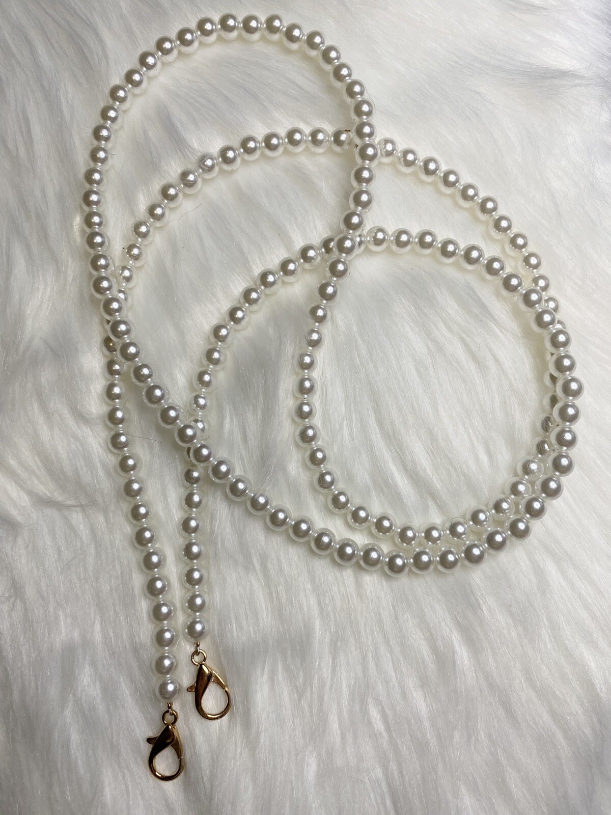 Replacement Bag Chain Strap Crossbody Handbag Purse DIY 47” Gold Faux Pearl