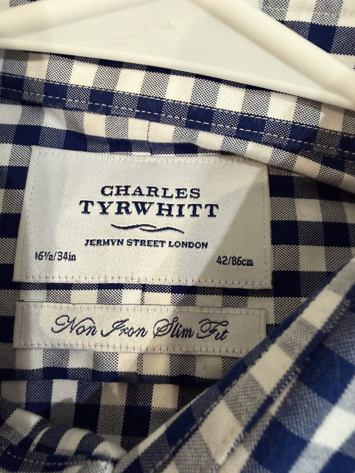 Lot of 5 Charles Tyrwhitt Dress Shirts 16.5 34 Slim Fit Non Iron + Collar Stay
