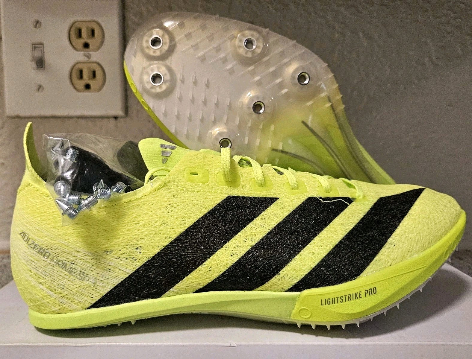 Adidas Adizero Prime SP 3 Strung Spikes Lucid Lemon Mens 8.5 / Womens 9.5 IH5800