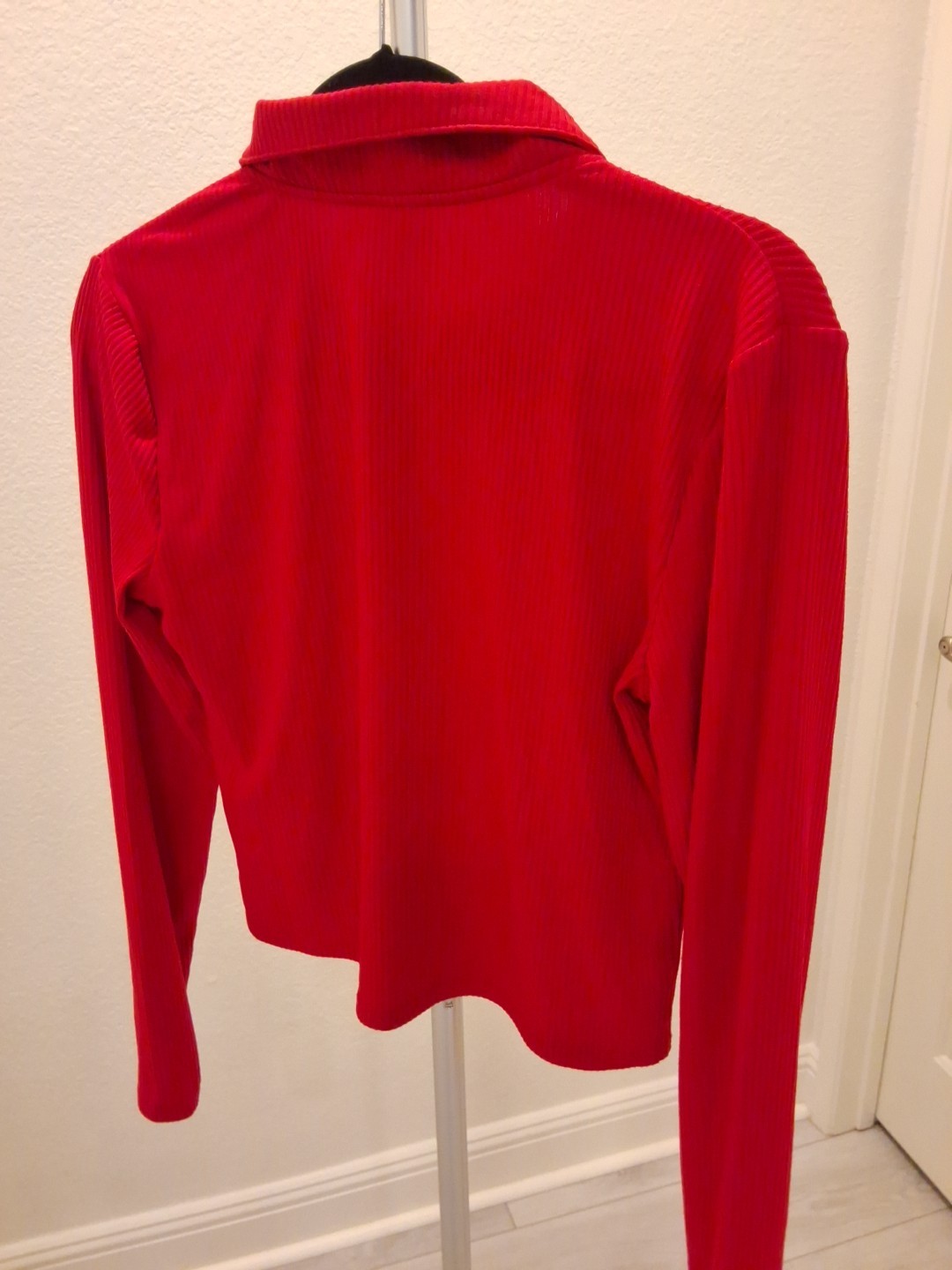 No Boundaries Large 2 Way Zip Long Sleeve Polo Shirt Womens