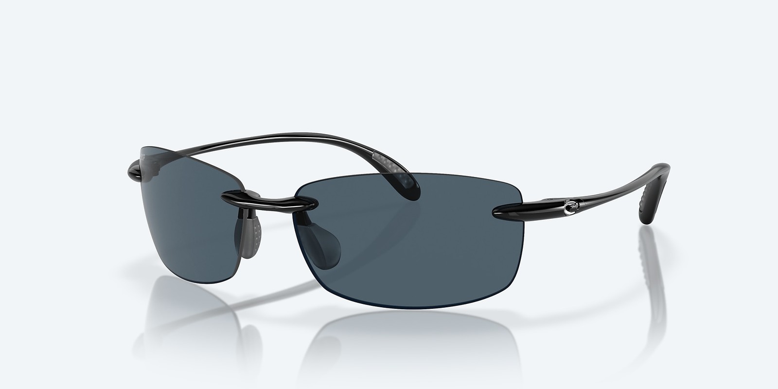 Costa Del Mar Ballast Shiny Black/Gray 580P Polarized 60 mm Sunglasses BA 11 OGP