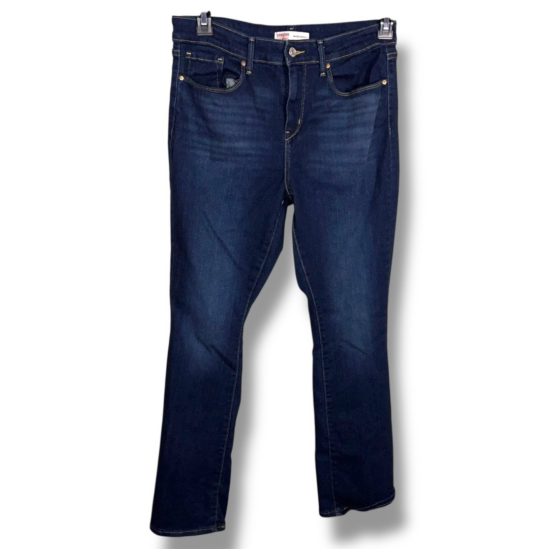 31 Waist Levi’s Signature Mid Rise Bootcut Dark Denim Jeans Blue Classic 31×28