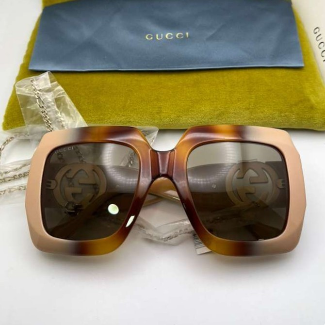 Gucci GG1022S Tortoise Blush Composites Oversized Sunglasses