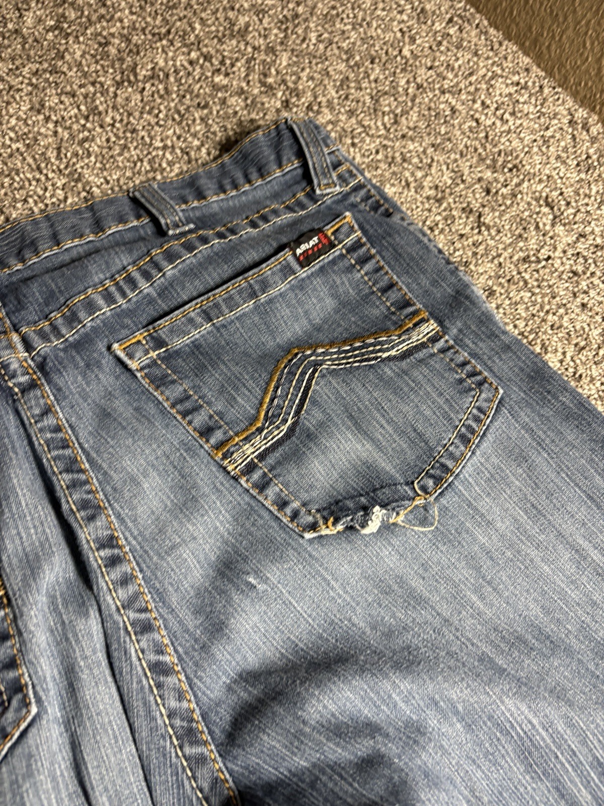 Ariat M4 FR Jean Mens 40×30 Blue Low Rise Boot Cut CAT2 FR Flame Resistant