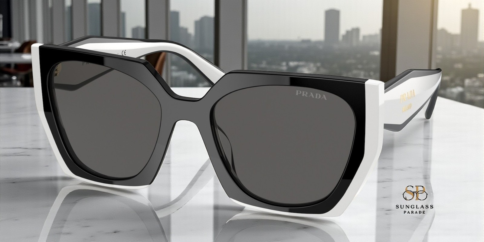 PRADA PR 15WS 09Q5S0 Black Talc Dark Grey 54 mm Women’s Sunglasses