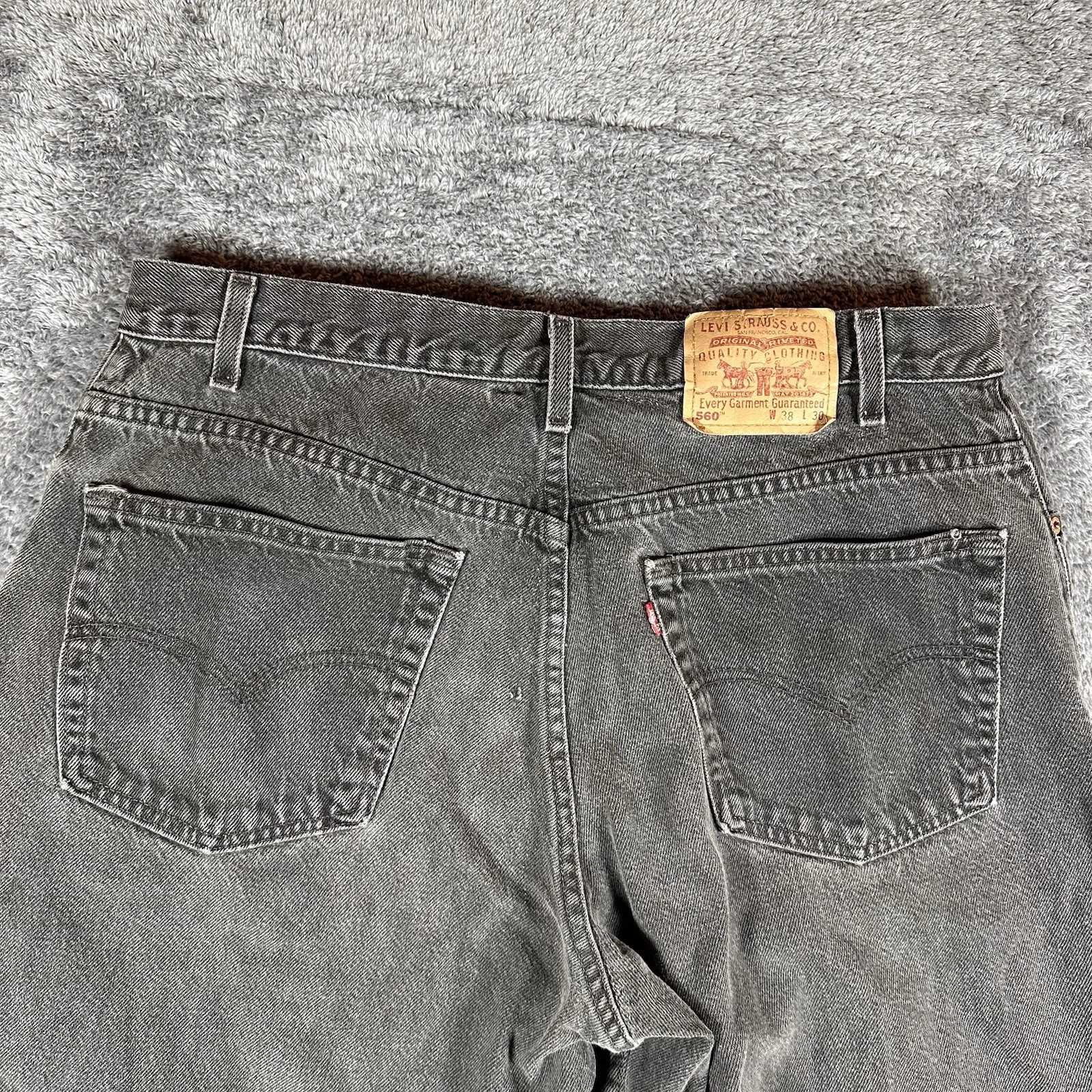 Vintage Levis 560 Jeans Mens 38×30 (36×28) Black Denim Loose Baggy Tapered