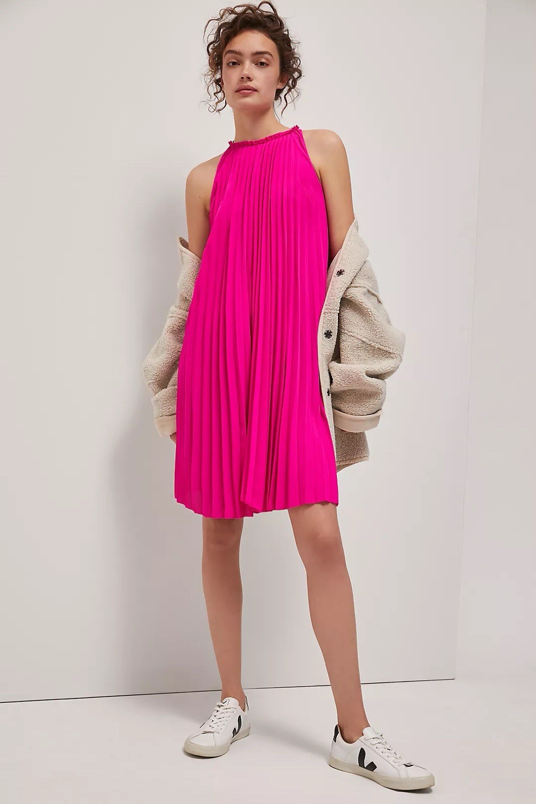 Diane von Furstenberg Amberly Mini Dress Hot Pink / Watermelon Red Size 12 NWT