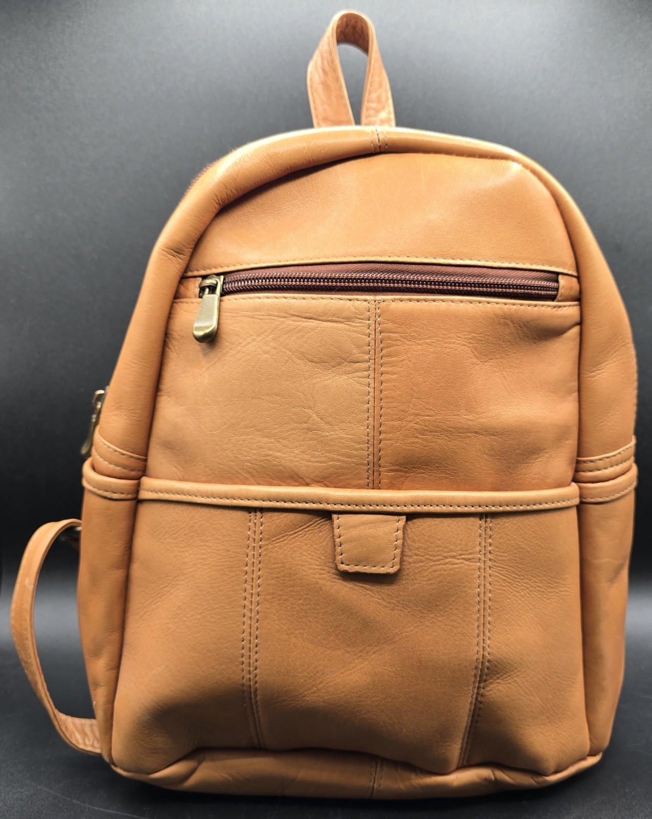 Le Donne Leather U-Zip Genuine Leather Sling Backpack Adjustable Strap Saddle