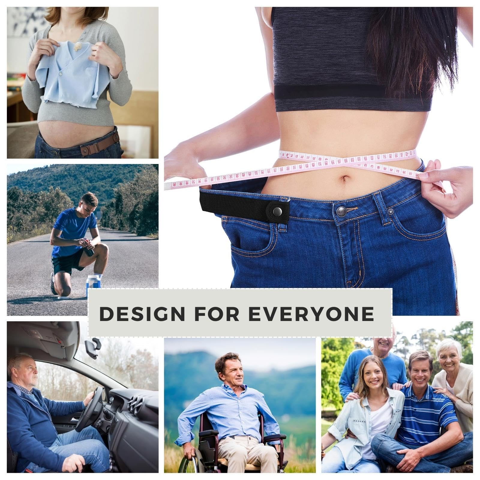 No Buckle Belts for Men Side Belt without Buckle Elastic Stretch Adjustable I…