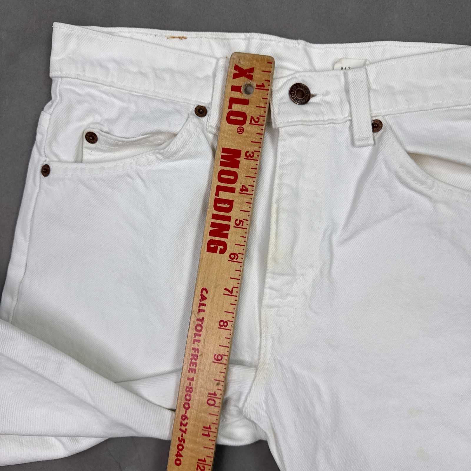 Vintage Levis Jeans Mens 29×30 White 90s Orange Tab Made USA Denim Pants Painter