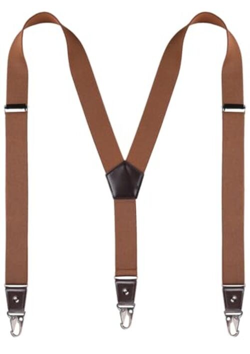 Suspenders for Men with Snap Hooks Heavy Duty Adjustable 1.4 inches Wide