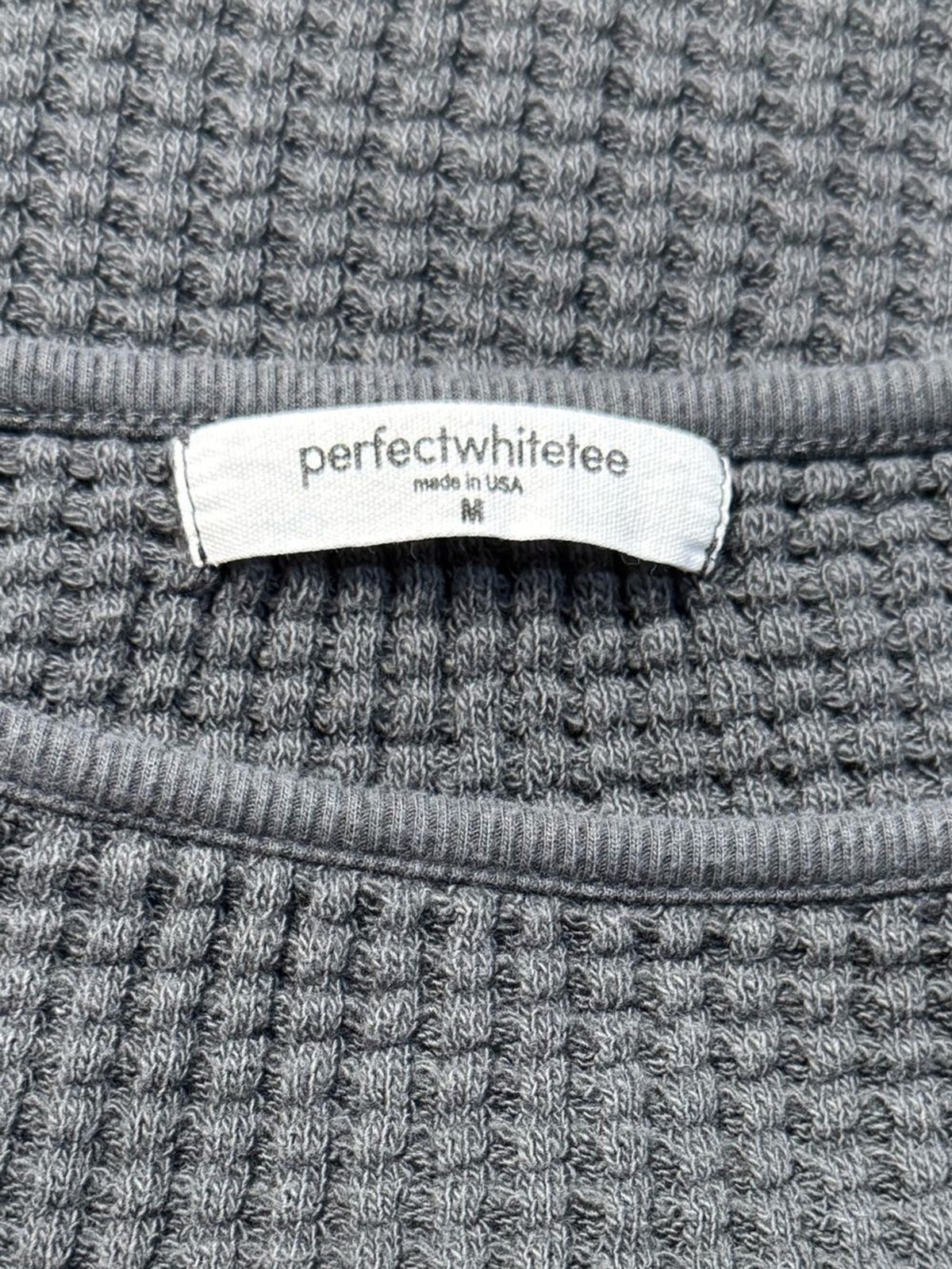 perfectwhitetee Luna Waffle Long Sleeve Top size M