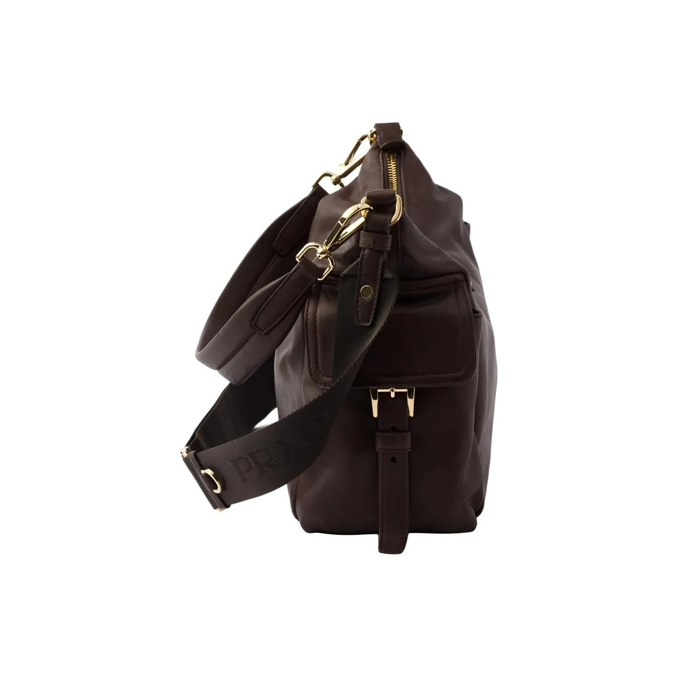 PRADA Explore Leather Handbag Large Women’s Brown 12.6*4.5*8.7 in