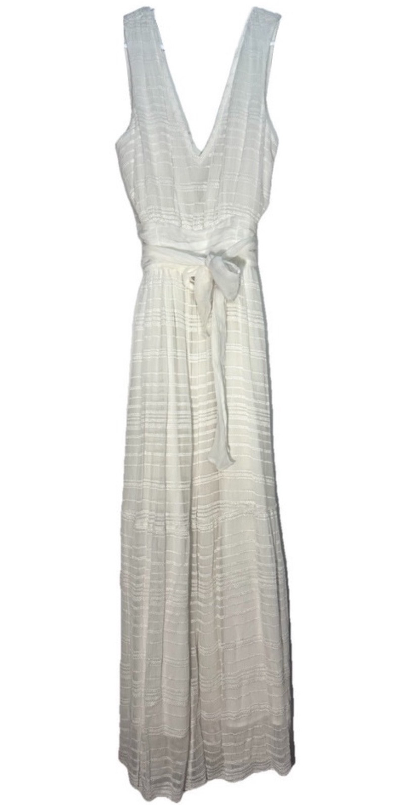 RAMY BROOK Tate Sleeveless Embroidered Long Maxi Dress Ivory White (MSRP $595)