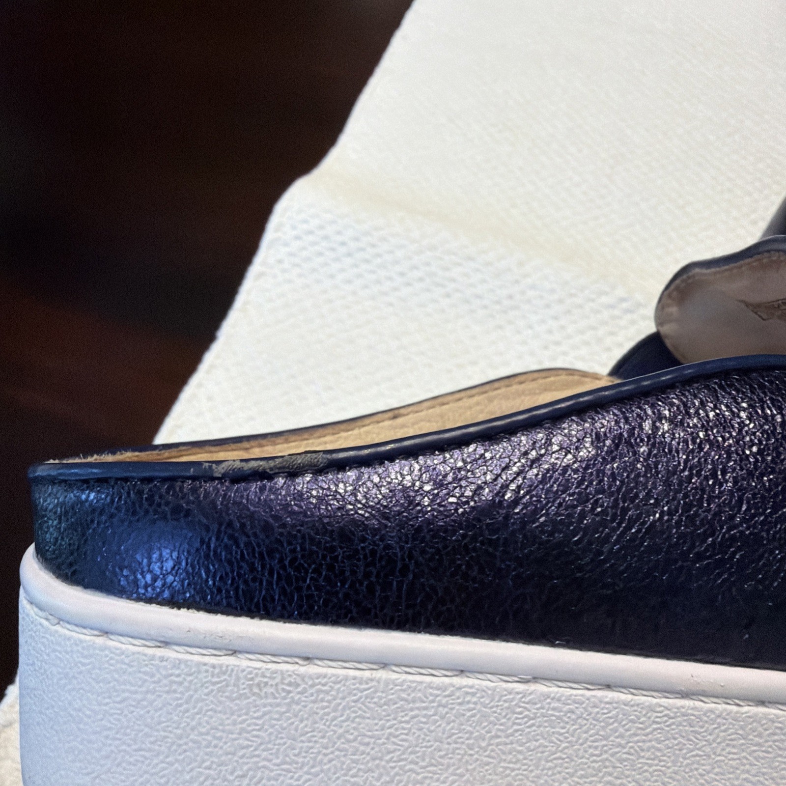 Vionic Shoe Dakota Mule Slip On Sneaker Womens Size 8 Purple Leather
