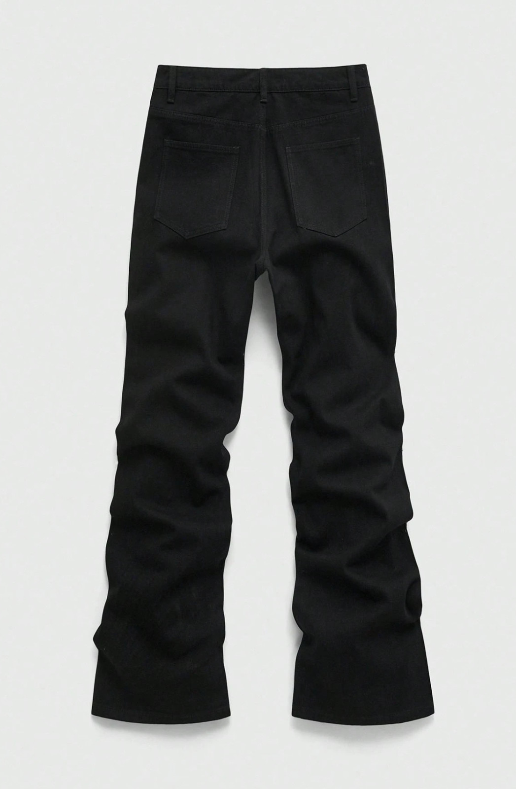 Men’s Y2K Rhinestone Cross Jeans Gothic Flare Denim Pants Streetwear Black