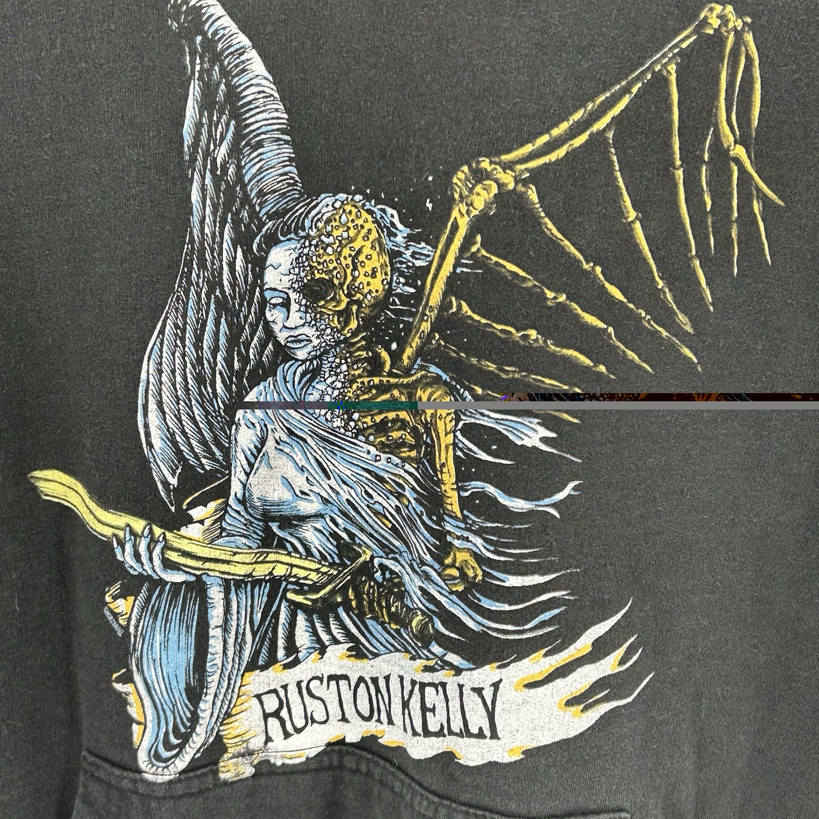 Ruston Kelly Skeleton Angel Hoodie Black Graphic Band Merch Indie Emo Men’s M