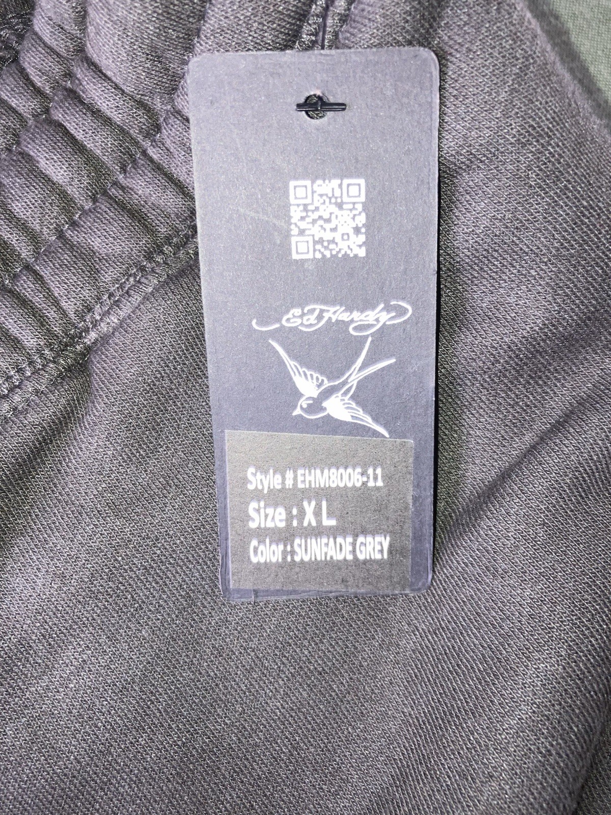 BRAND NEW! Ed Hardy Men’s Gray XL Sweatpants Drawstring Skull Graphic