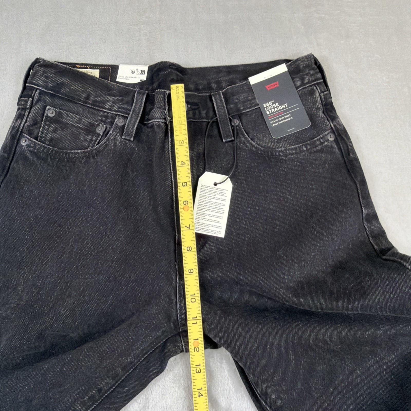 Levi’s 568 Premium Jeans Men’s Size 29×30 Loose Straight Black Denim Cotton