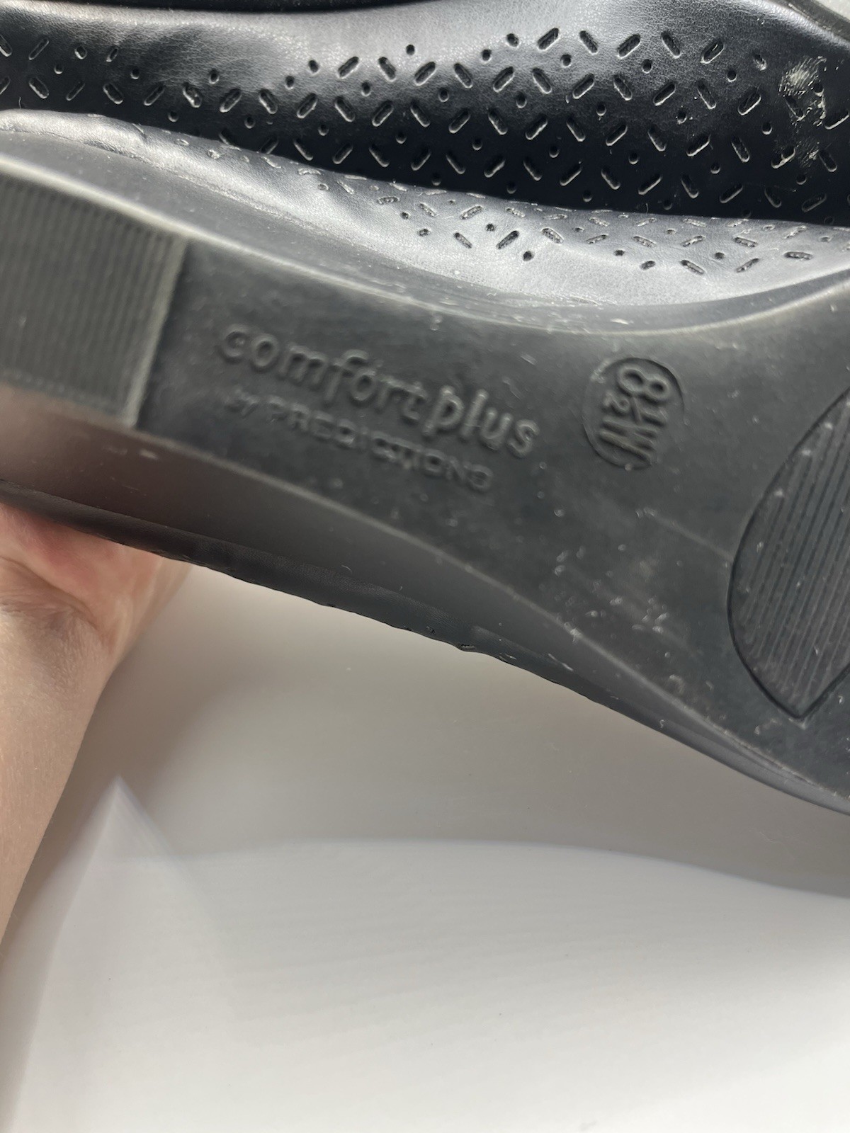 Comfort Plus by Predictions Black Peep Toe Wedge Pumps Cushioned Women’s 8.5W