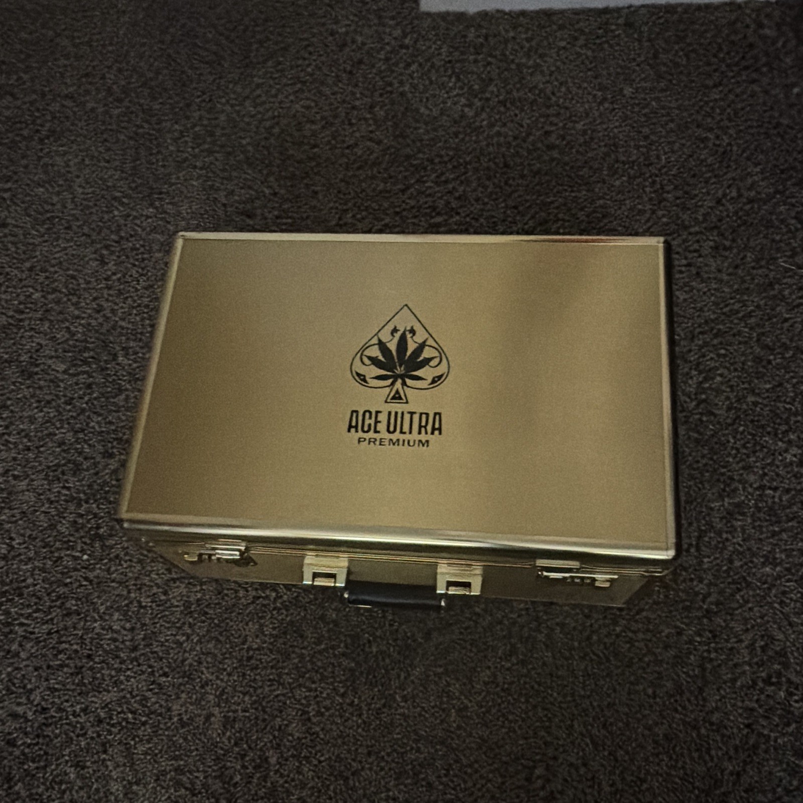 Ace of Spades Premium Gold Briefcase with Lock Combination Not Set Yet. 18x12x8