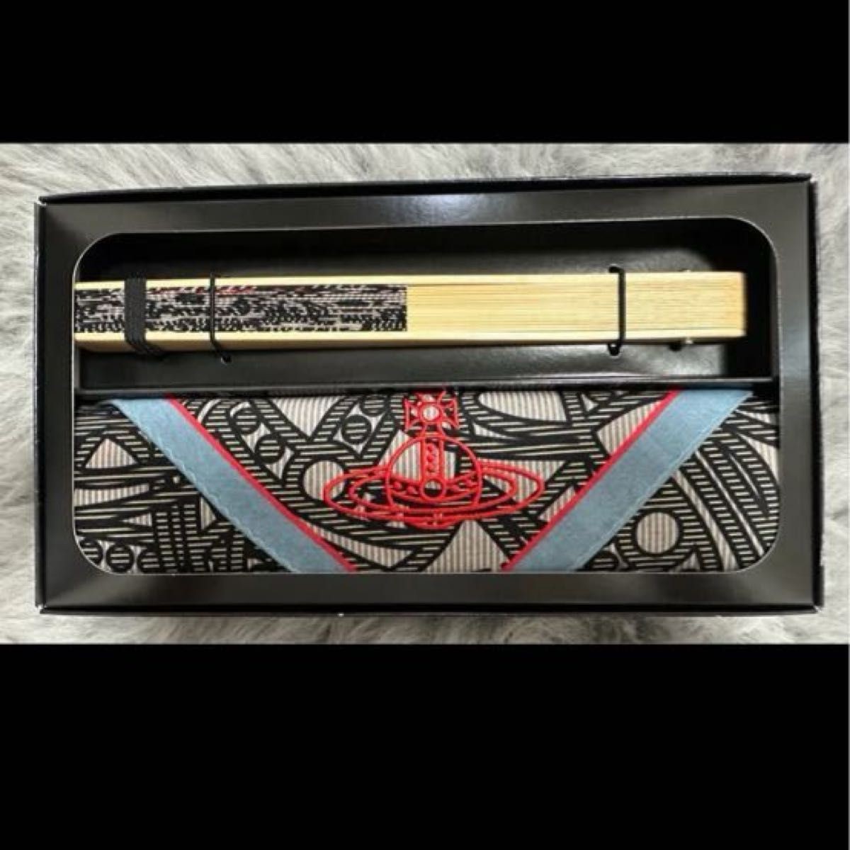 Vivienne Westwood Fan & Handkerchief Set, Black, Orb Japan Limited Edition NWB