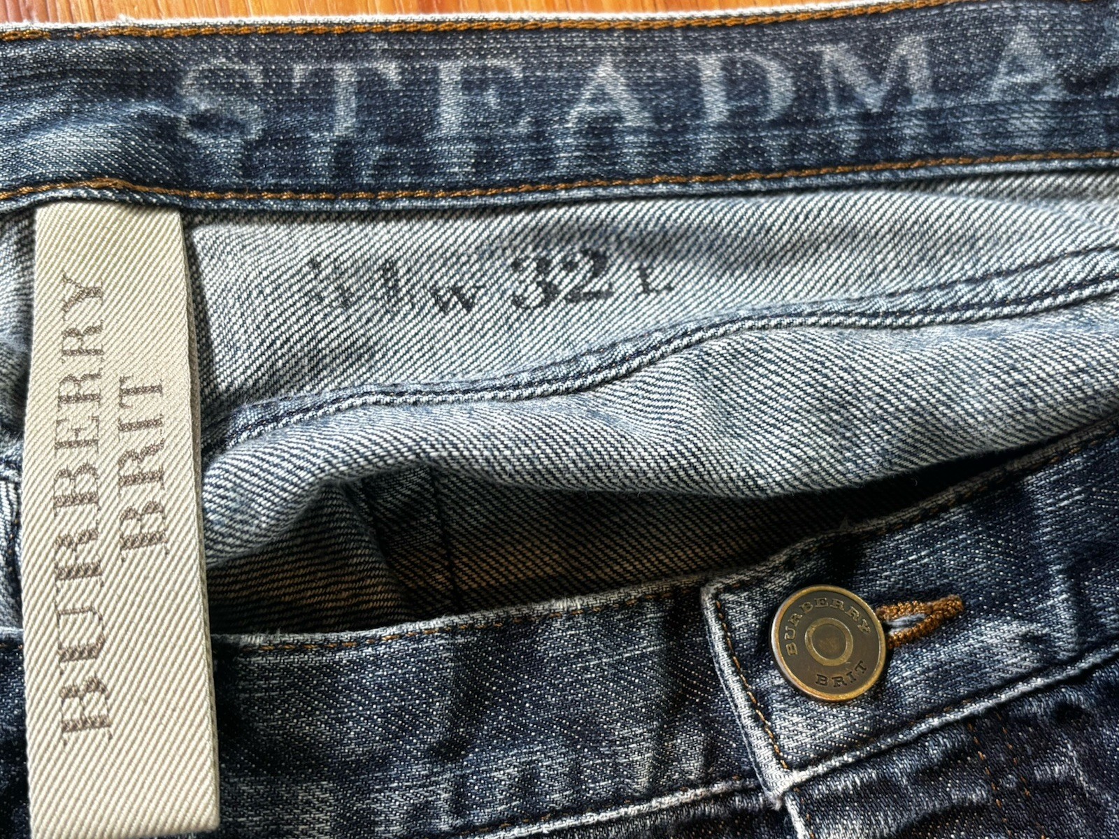 Burberry Brit Steadman Men’s Blue Straight Denim ￼ Jeans 34 X 32