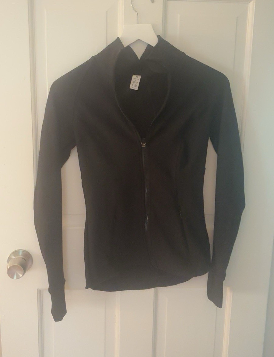 90 Degree by Reflex Rib Legend Ribbed Full Zip Slim Track Jacket Black XS