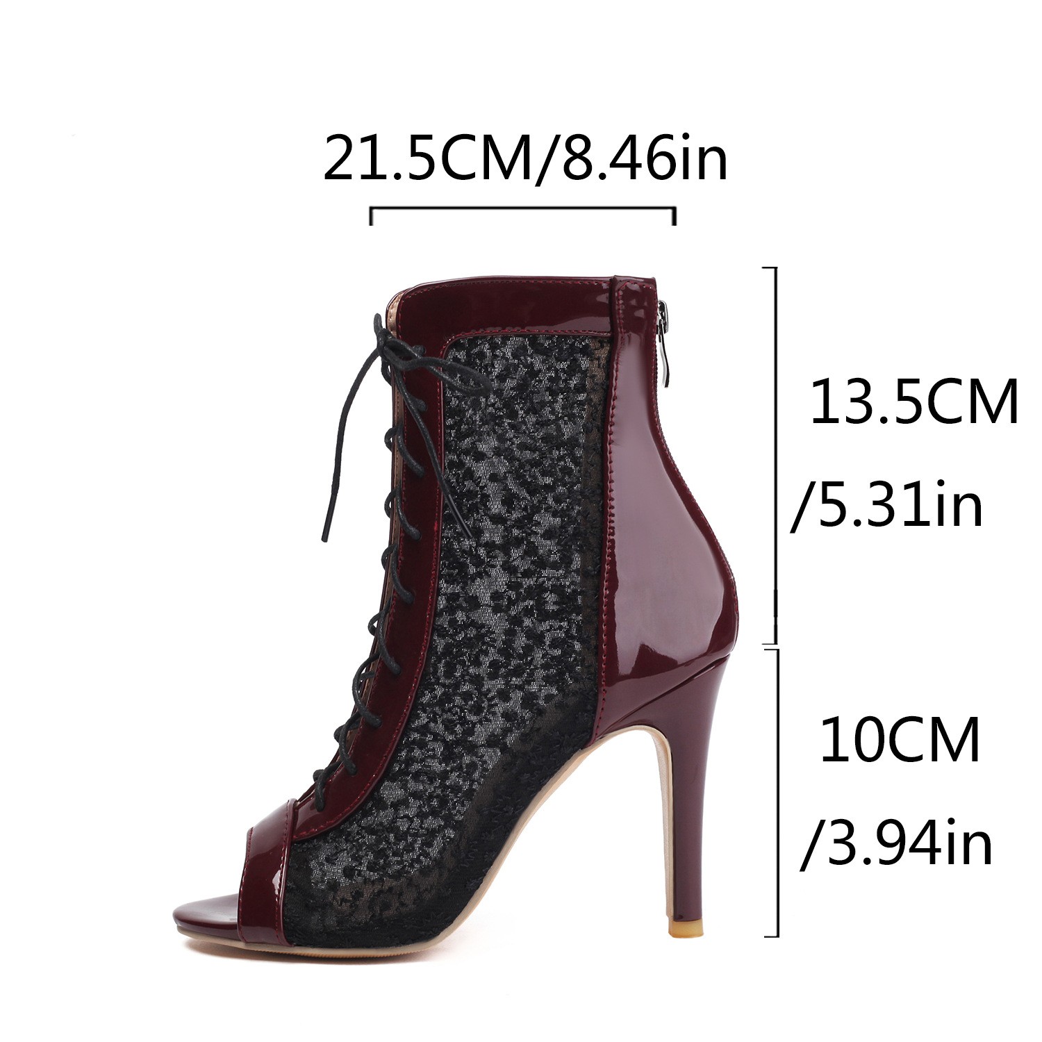 Summer Women High stilettos Oversize Peep Toe Breathable Mesh Low Cut Cool Boots