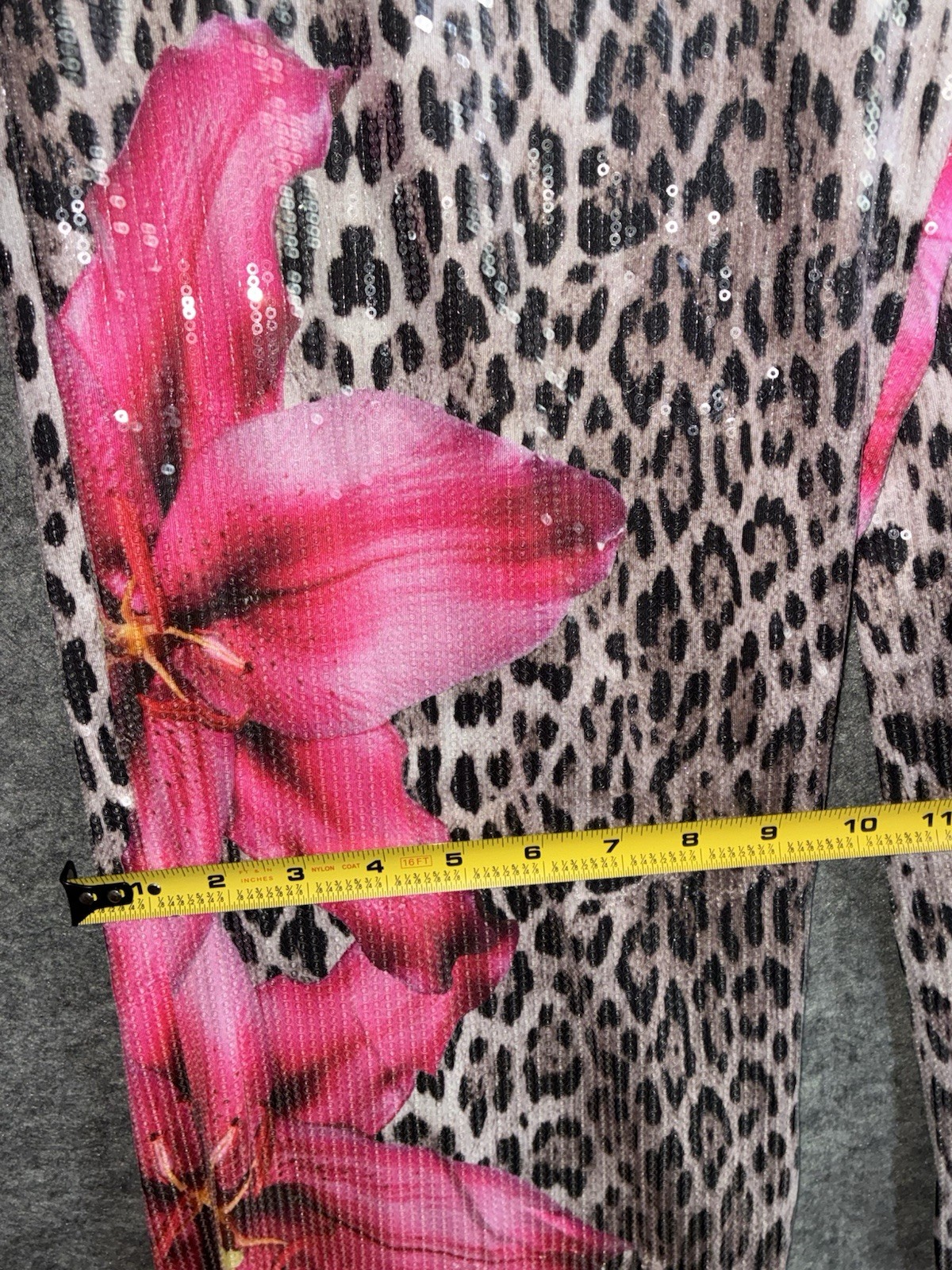 Floral Sequin Jumpsuit Leopard Size Medium Fashion Nova
