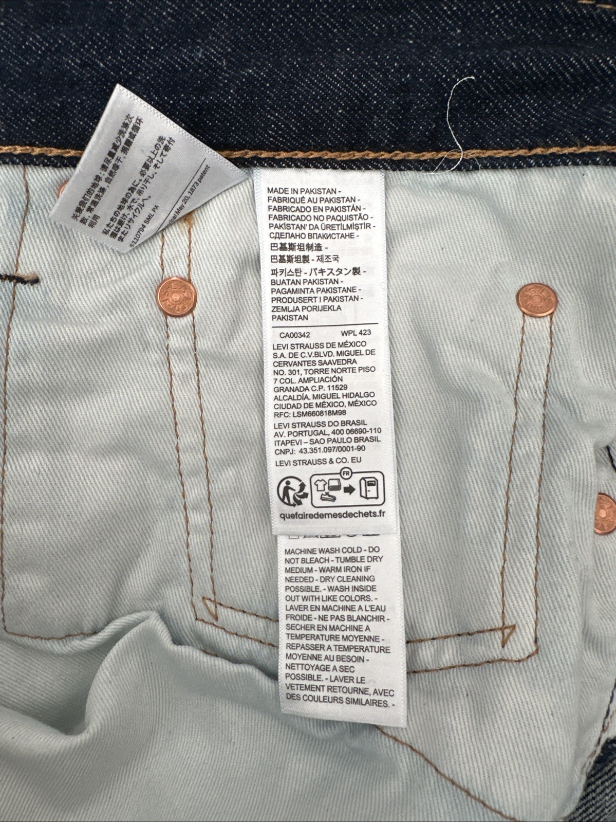 Levis 568 loose straight jeans Dark Blue Cotton Linen Jeans Men’s Sz 38Wx31L
