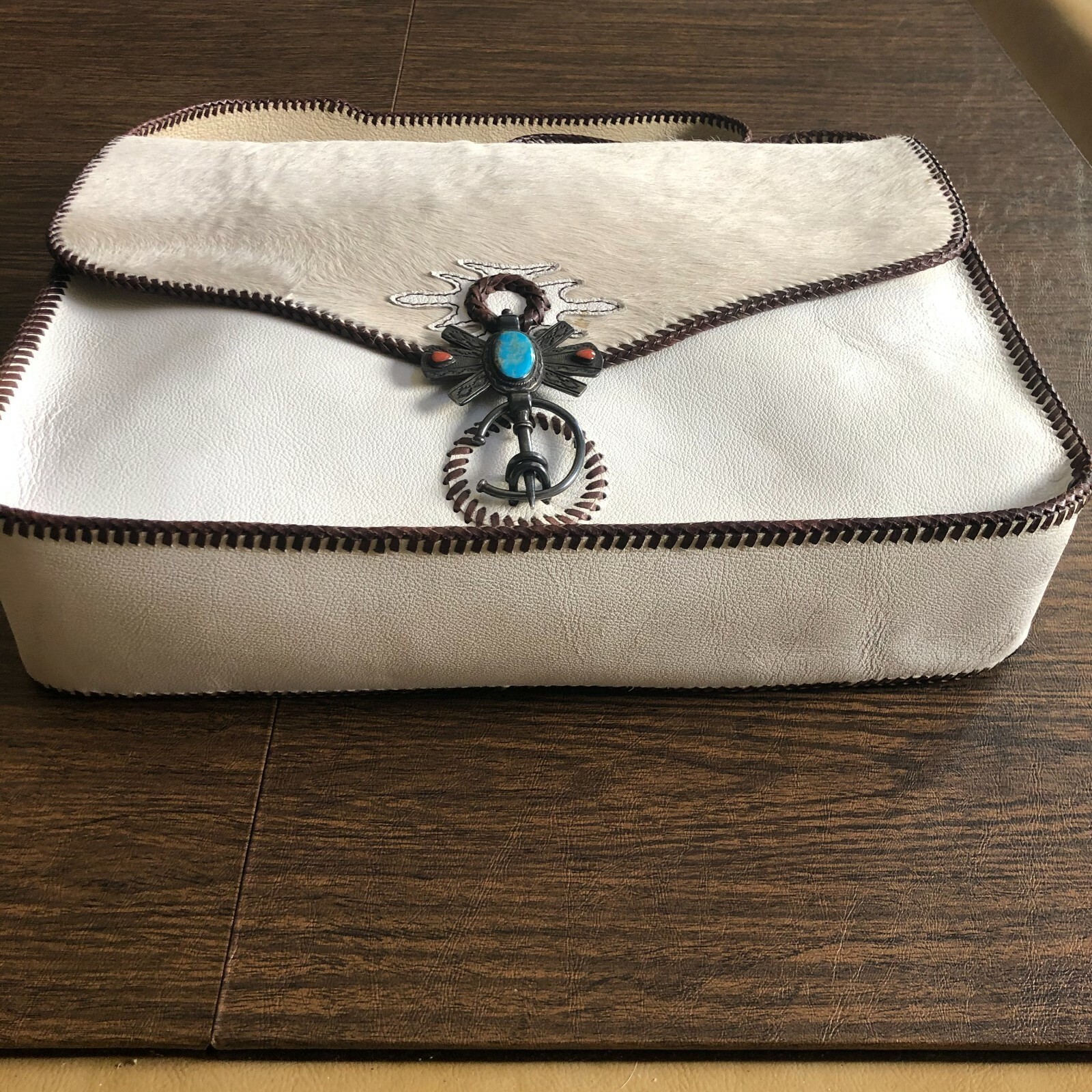 Divine Tribe by Chad Ypon Raw Hide Leather Laptop Satchel Messenger Bag RARE
