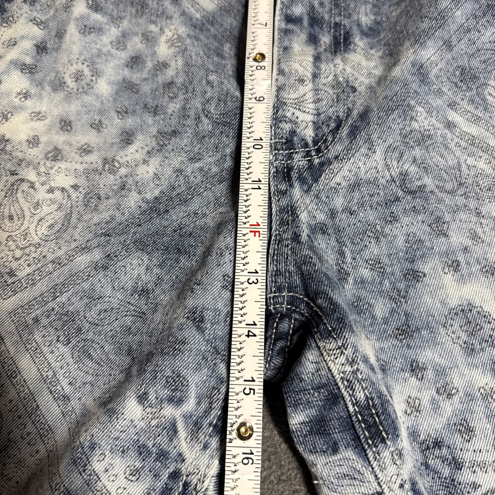 Switch Remarkable Jean Shorts Men’s 50 Blue Paisley Denim Grunge 90’s Hip Hop