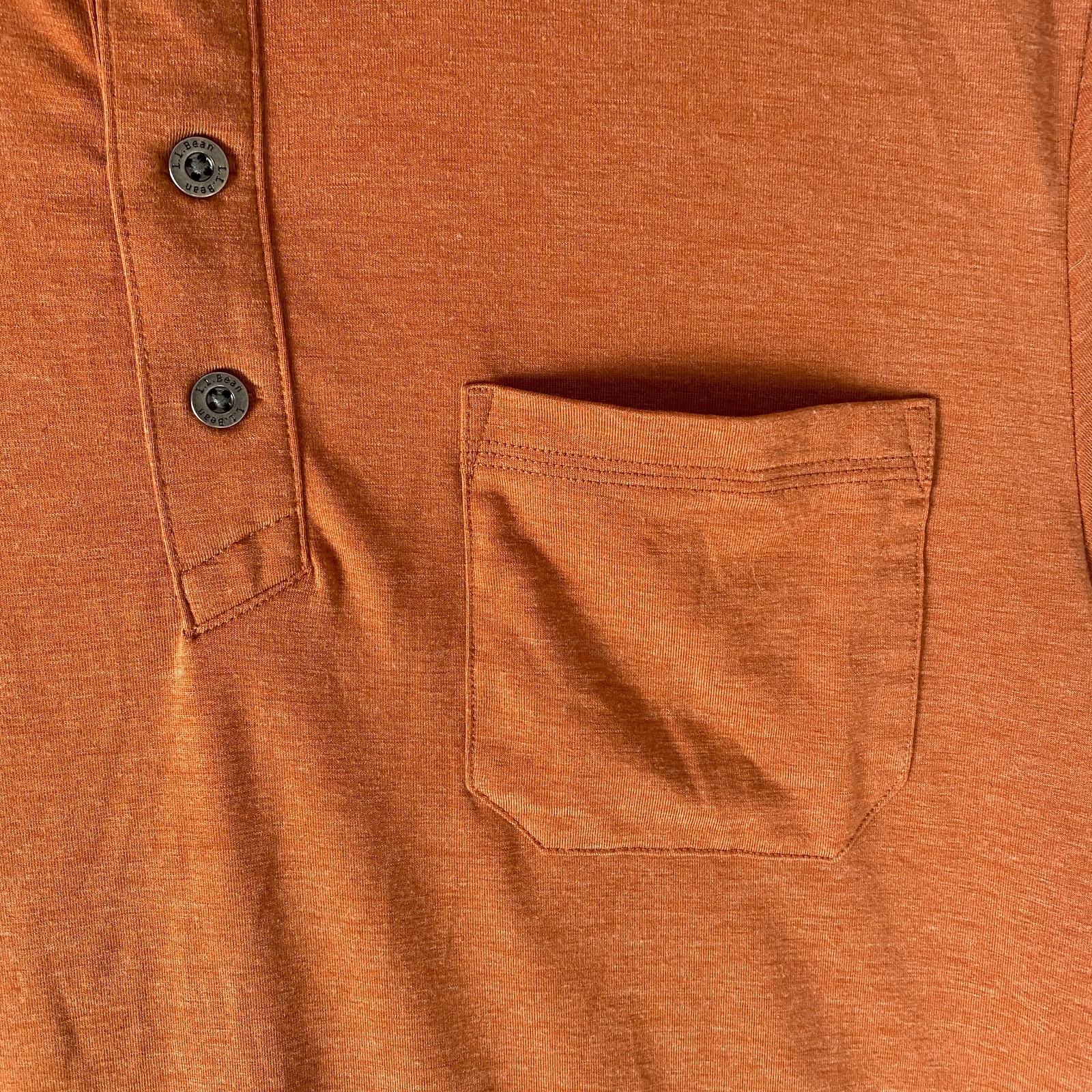 L.L. Bean Slightly Fitted Polo Shirt Mens Medium Rust Stretch Logo Short Sleeve