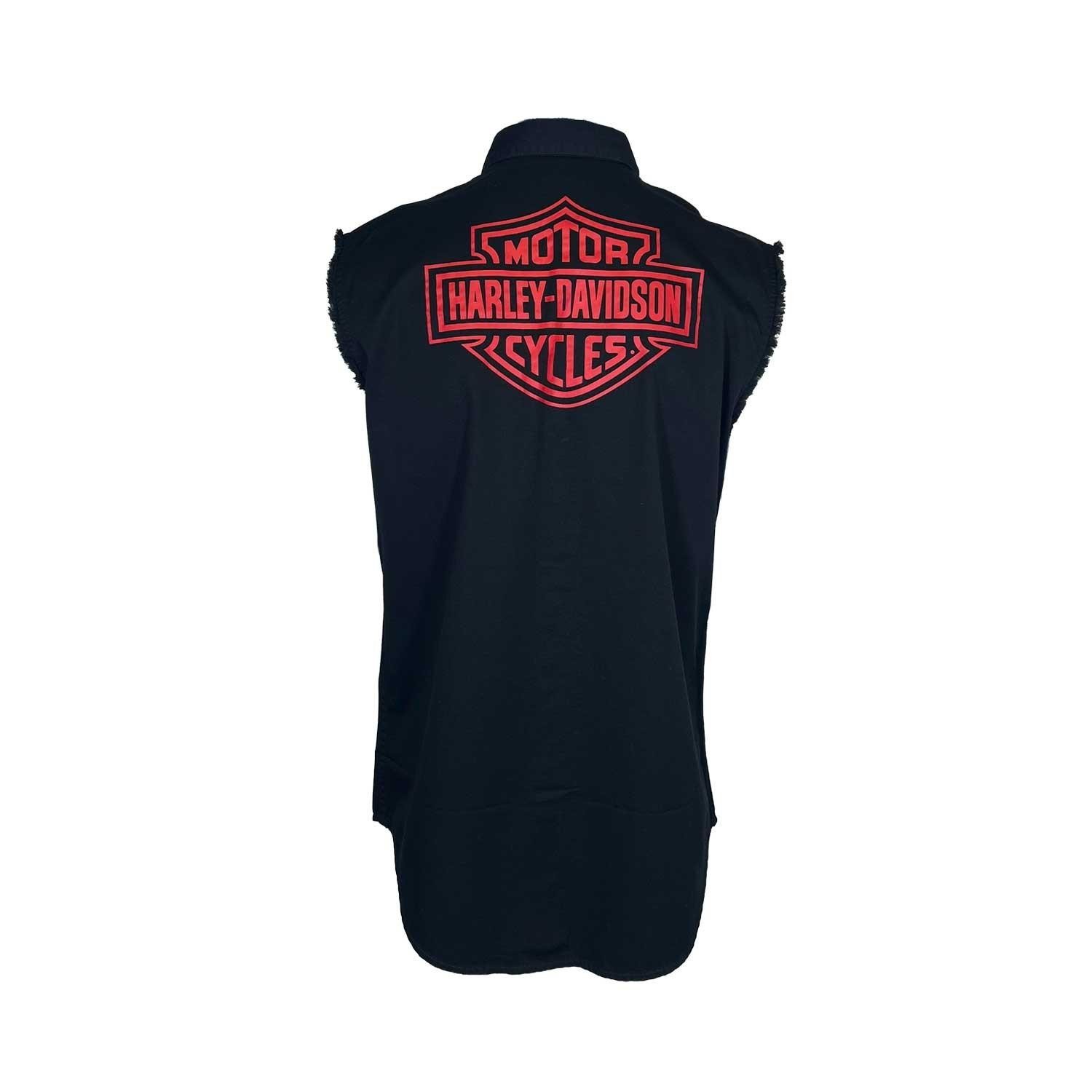 Harley-Davidson Men’s Black Vest Logo Patch Sleeveless Shirt (S67)