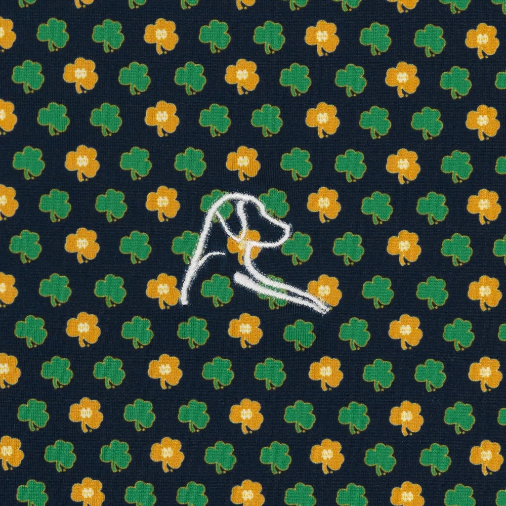 Rhoback Notre Dame Golden Clover Men’s Short Sleeve Collegiate Polo – Golf Comfo