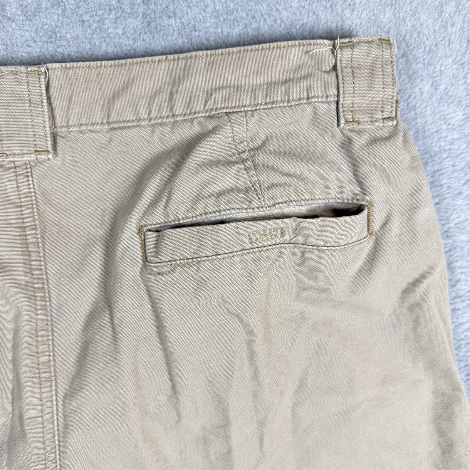 Savane 7″ Safari Cargo Shorts Mens 36 Beige Tan Canvas Elastic Waist Gorpcore