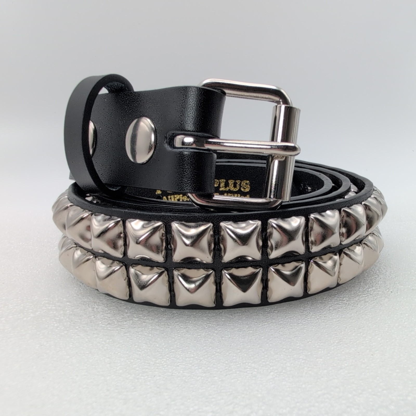 Funk Plus Double Row Pyramid Stud Leather Belt Punk Gorh Style Made In USA XXL