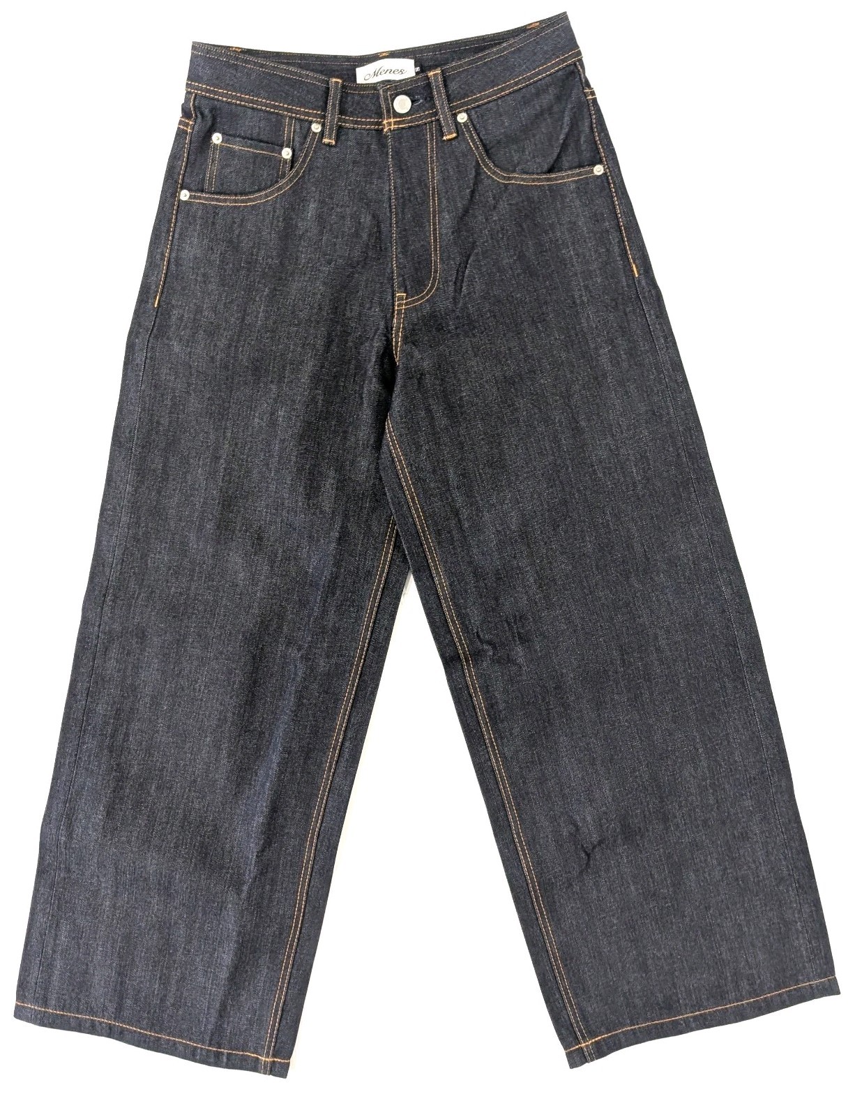 Menes Tokyo Okayama Raw Selvedge Baggy Jeans Small S Black Made in Japan