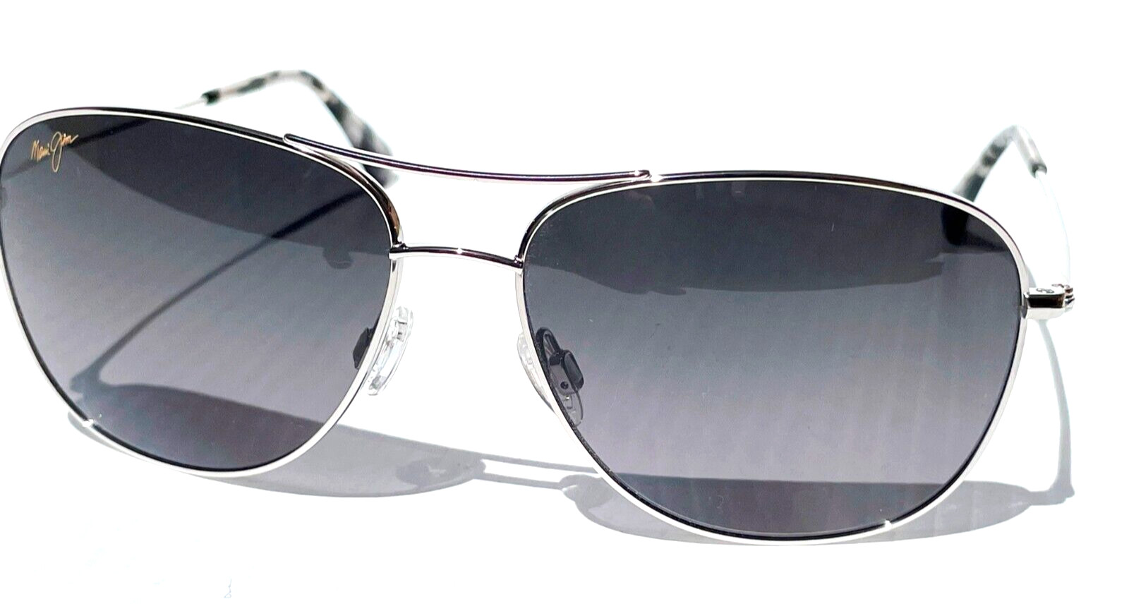NEW Maui Jim CLIFF HOUSE Silver POLARIZED Grey Lens Sunglass GS247-17