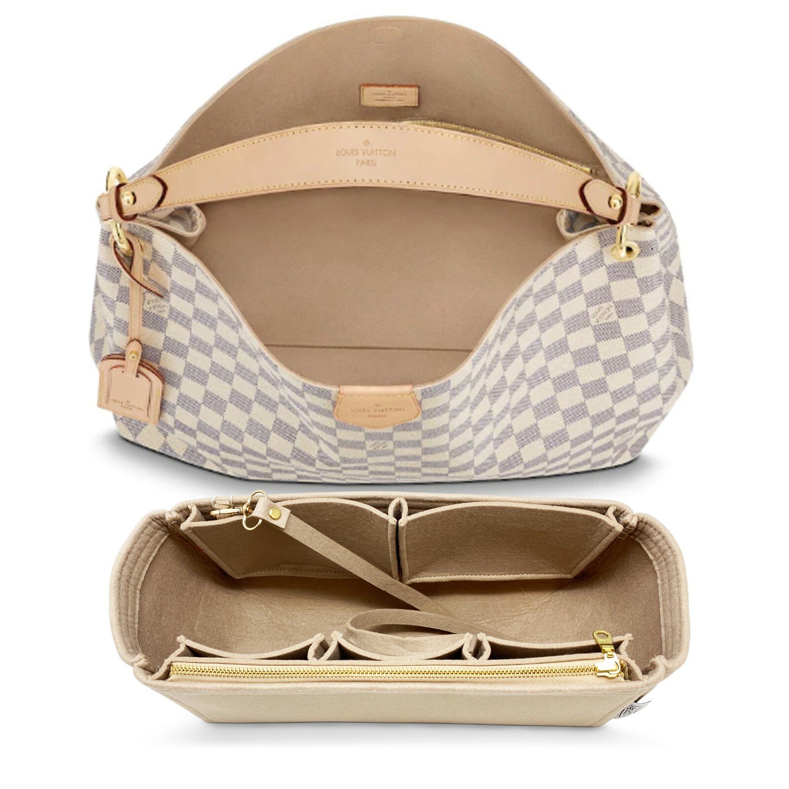 AlgorithmBags® for LV Graceful MM PM Purse Organizer Insert Shaper/Liner/Divider