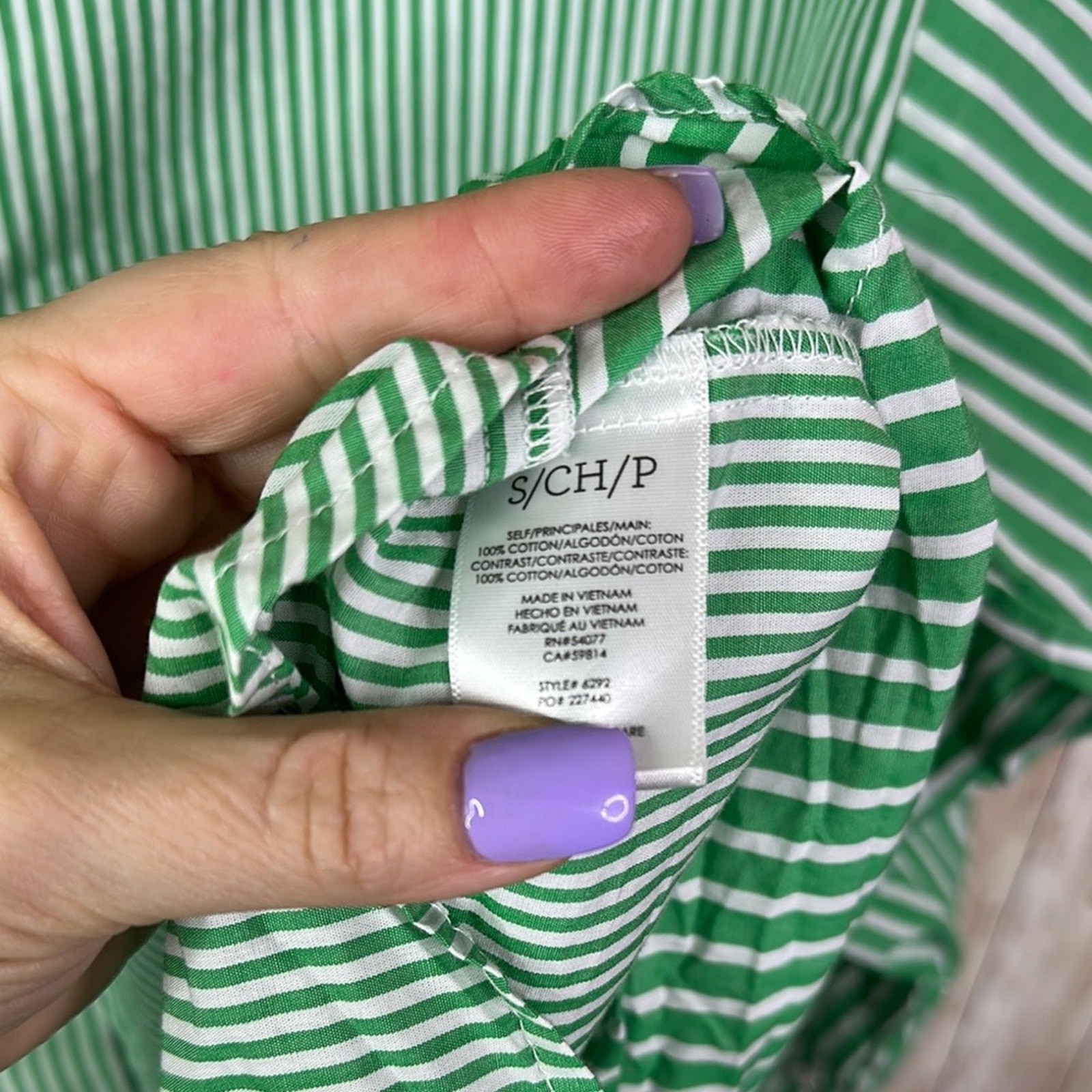 CAbi Green Striped oversized dads Shirt
