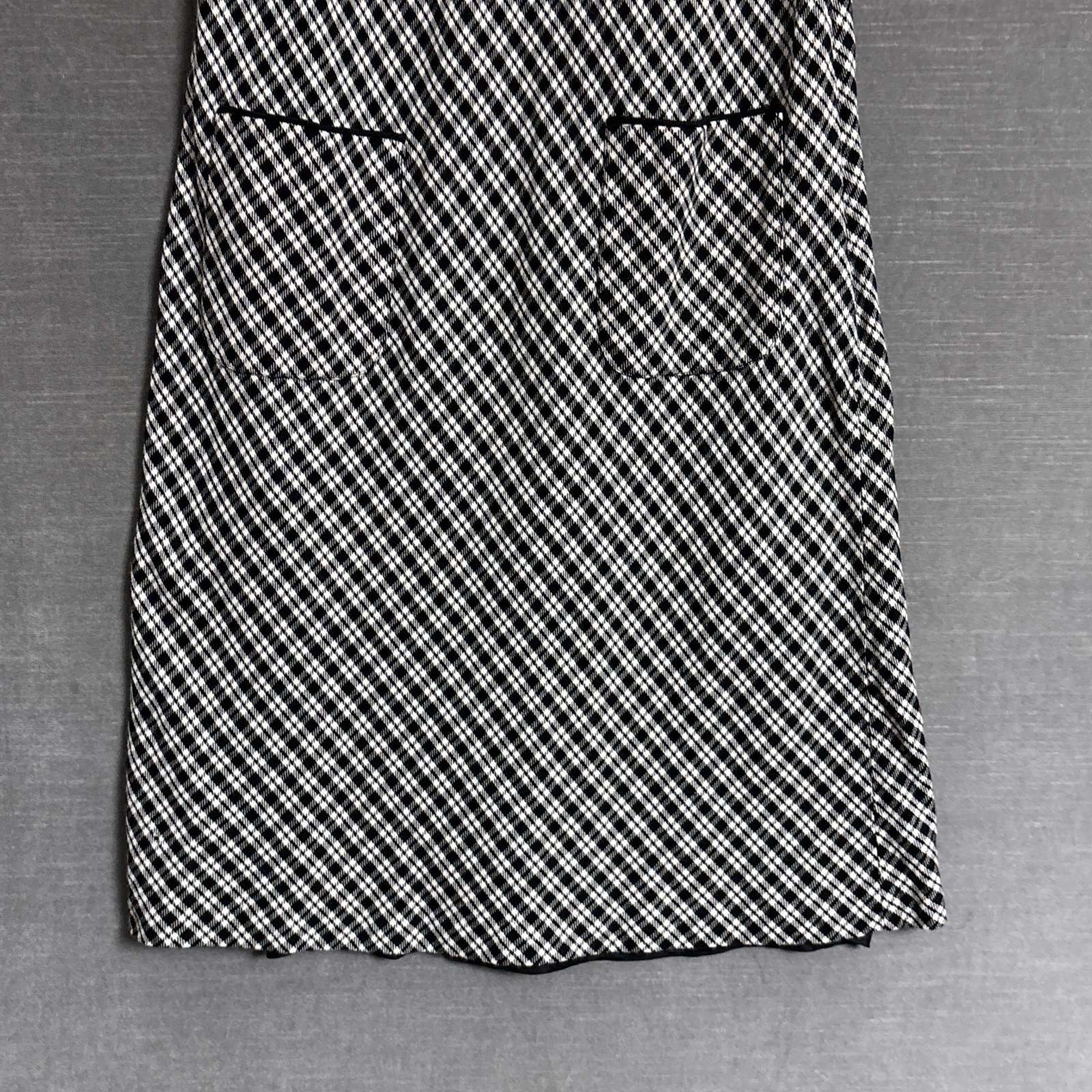 Vintage Talbots Dress 8 Black Plaid Sheath Wool 90s y2k Preppy Academia USA Made